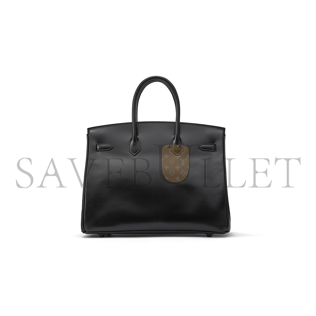 HERMES MASTER BIRKIN 35 BOX LEATHER BLACK BAG H028698CK89 (35*25*18cm)